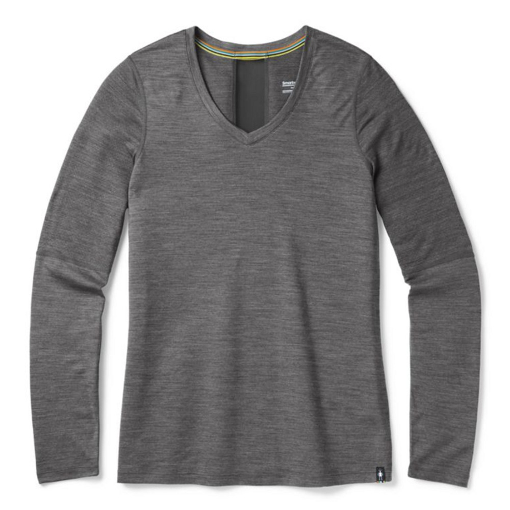 Smartwool Merino Sport 150 Long Sleeve V-Neck Tee Medium Gray‎ Heather Size XS